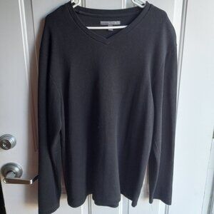 Old Navy Cotton Ribbed V Neck Black Sweater Mens Large LG